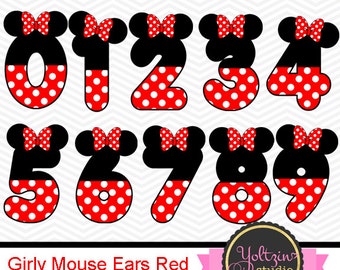 Mickey Mouse Clipart Numbers clip art digital PNG images