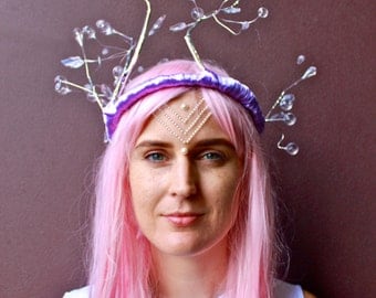Festival Headpiece / Festival Wear / Headdress / Burning Man / flower crown 'Intergalactic Winter'