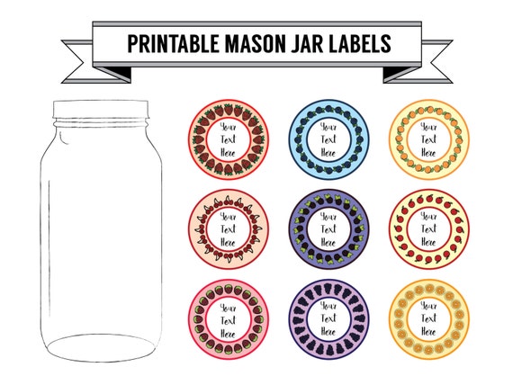 Printable DIY Fruit Themed Mason Jar Labels by ELKGraphicDesign