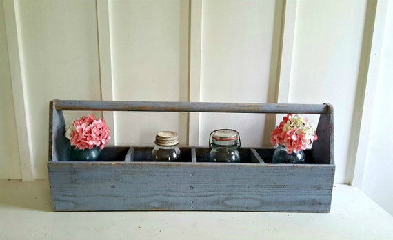 Repurposed Tool Box with Handle For Rustic Home Decor