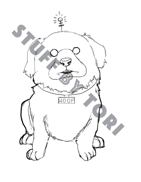 Download Items similar to Printable Coloring Page - Dog Robot on Etsy