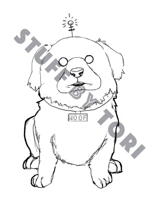 Download Items similar to Printable Coloring Page - Dog Robot on Etsy