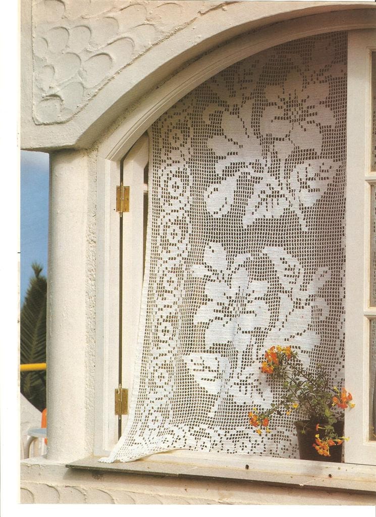 Country Curtains Crochet Patterns Rustic Vintage Filet