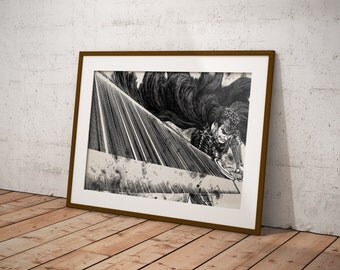 Berserk Poster, Anime, Anime Poster, Guts, Watercolor Manga Art OC-37