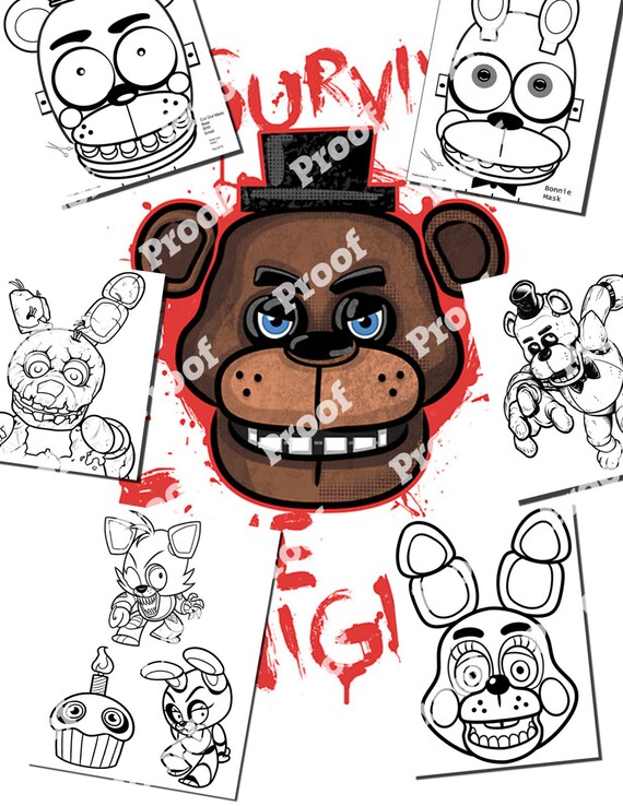 Five Nights at Freddy's Coloring book and Masks by GeekByTheBeach