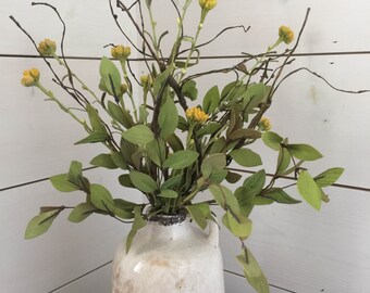 Farmhouse arrangement, floral arrangement, farmhouse decor, country decor, greenery arrangement, primitive decor, decor, FREE SHIPPING