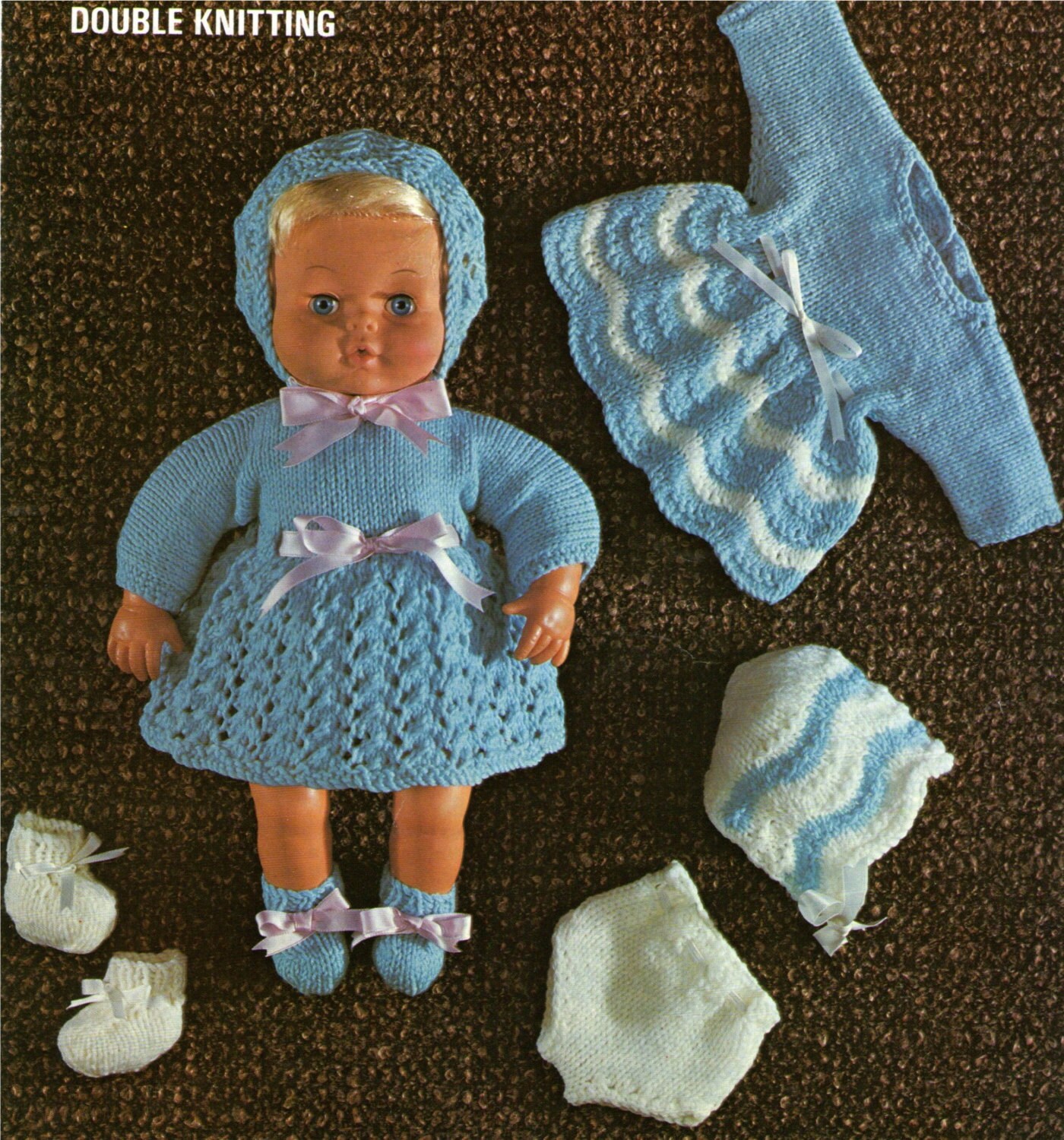 Dolls Clothes PDF Knitting Pattern 15 Inch Baby Dolly Tiny Tears Baby Born DK Yarn