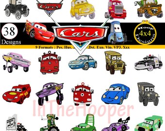 Disney Pixar CARS Embroidery Designs Pes, Hus, Jef, Dst, Exp, Jef+, Vip, Vp3, Xxx