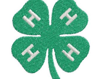4-H Clover digital embroidery design machine embroidery pattern