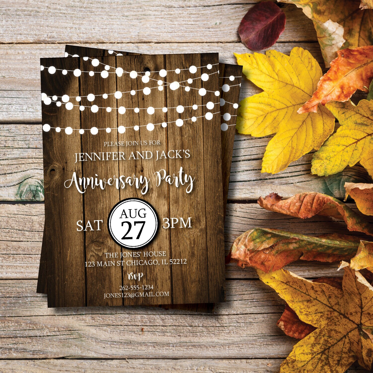 Rustic Anniversary Party Anniversary Invitation String