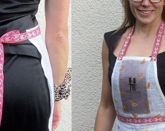 Linen apron with pocket
