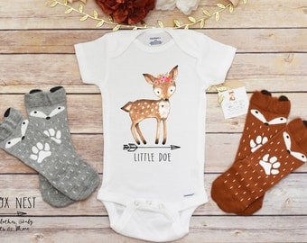 Baby Girl Clothes, Baby Girl Shirt, Little Doe Shirt, Boho Baby Clothes, Cute Baby Onesies