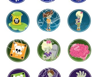 Zombie Cupcake Toppers, Walking Dead, Halloween Birthday Party, Halloween Party, Zombies, Cake Topper, Zombies, instant, by CoopsDesign