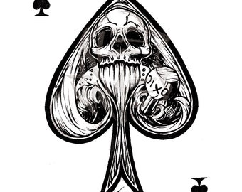 Skull playing cards | Etsy