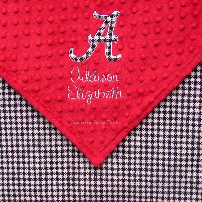 Baby Blanket Houndstooth Alabama Crimson Tide Baby Blanket