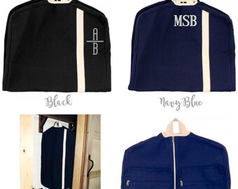 Garment Bags - Monogrammed Garment Bag - Canvas Garment Bag - Groomsmen Bag - Groomsmen Gift - Bridal Gift