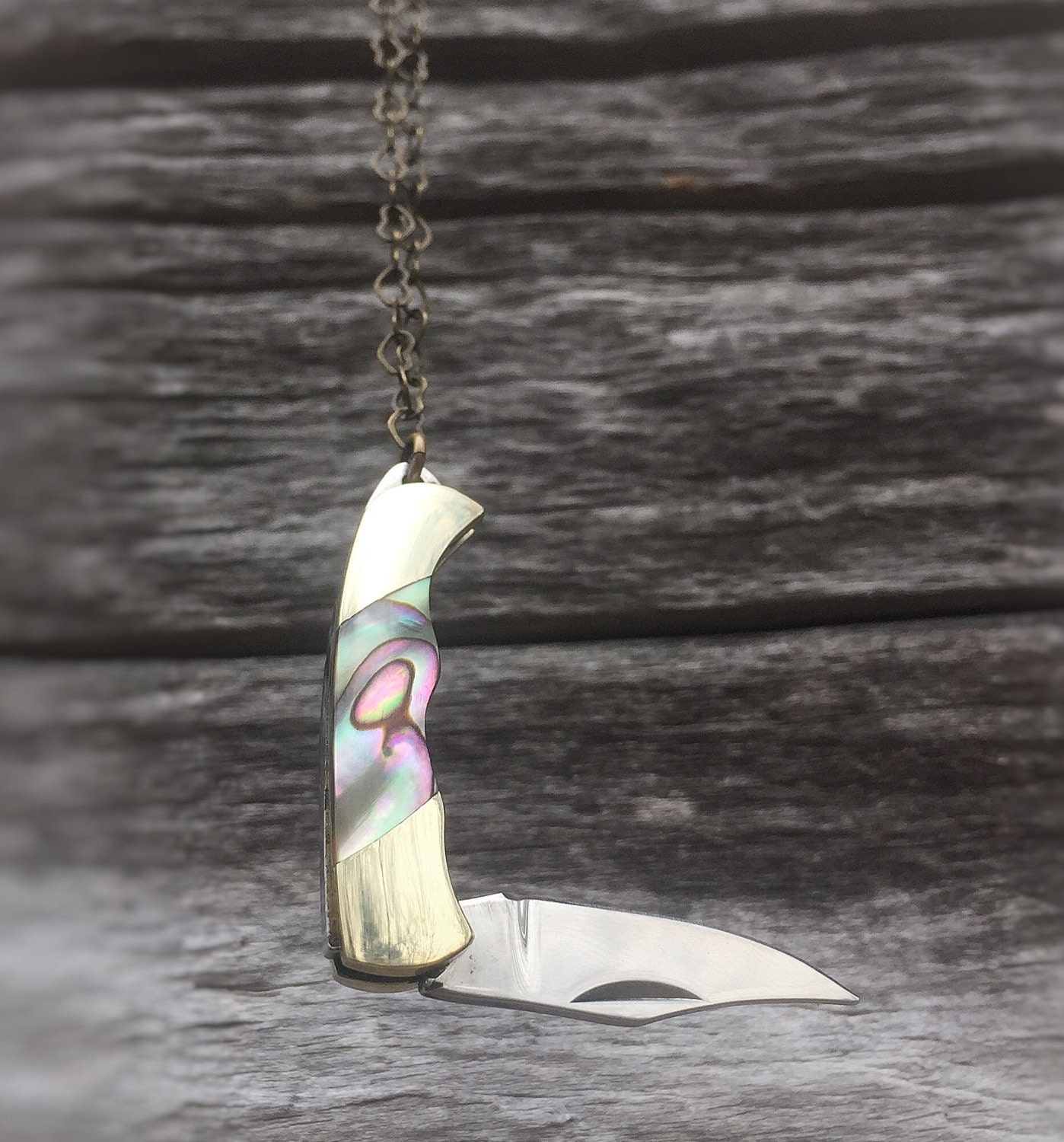 Mini Pocket Knife Necklace Pendant Mens Womens Unisex