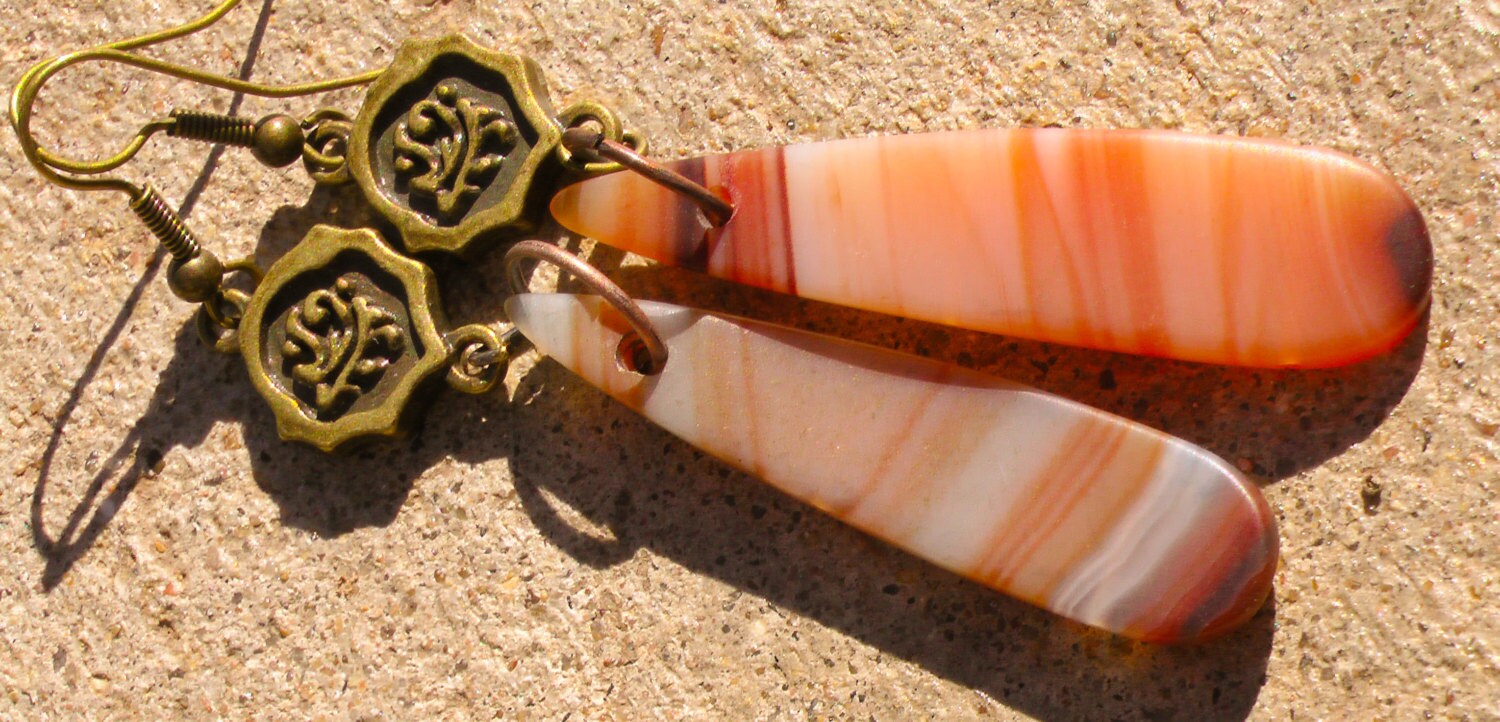 Orange Agate Dangle earrings