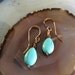 Turquoise Drop Earrings Antique Bronze Brown Crystal By Sewartzee