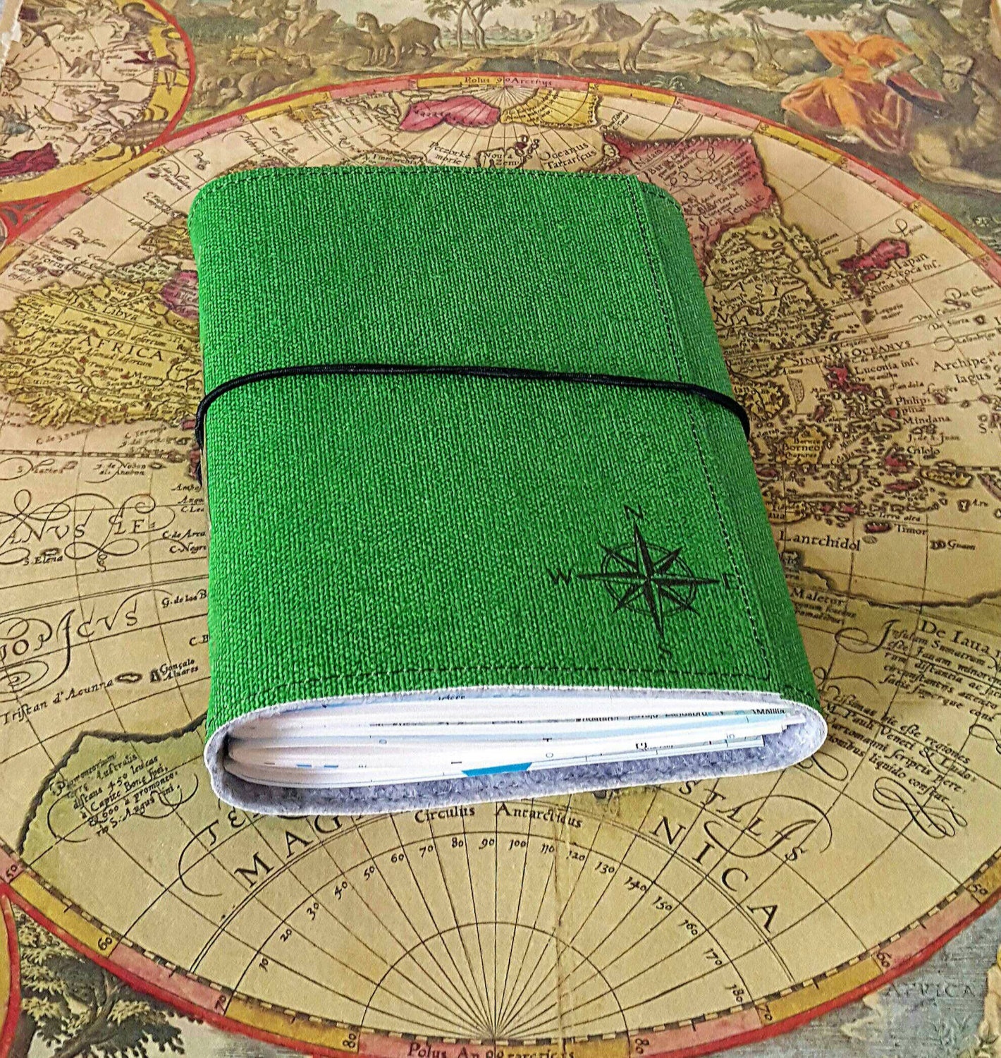 explorer journal with maps a travel journal in green by