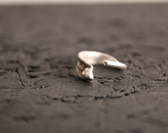 Real leaf jewelry-Sterling silver leaf ring -Nature inspired ring-Nature Cast Jewelry-Real leaf adjustable ring-Botanical jewelry