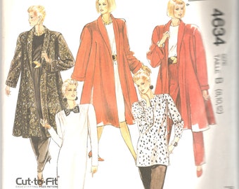 1980s McCalls 4634 Misses Swing Coat Dress Tunic and Pants Pattern EASY Womens Vintage Sewing Pattern Size 8 10 12 Bust 31 32 34 UNCUT