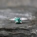 Uncut Raw Rough Green Emerald Ring - Sterling Silver Solitaire - May Birthstone Ring - Raw Green Gemstone Ring - Stacking Ring