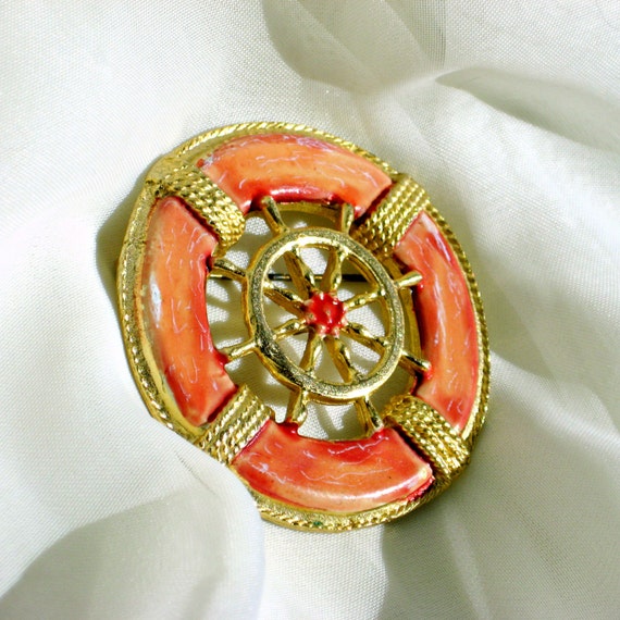 50s Brooch Vintage 1950s Costume Jewelry Lifesaver Float Pin