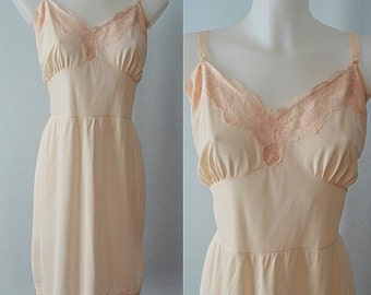 Vintage Blush Slip, Vintage Full Slip, Blush Full Slip, 1980s Slip, Vintage Slip, Plus Size Slip