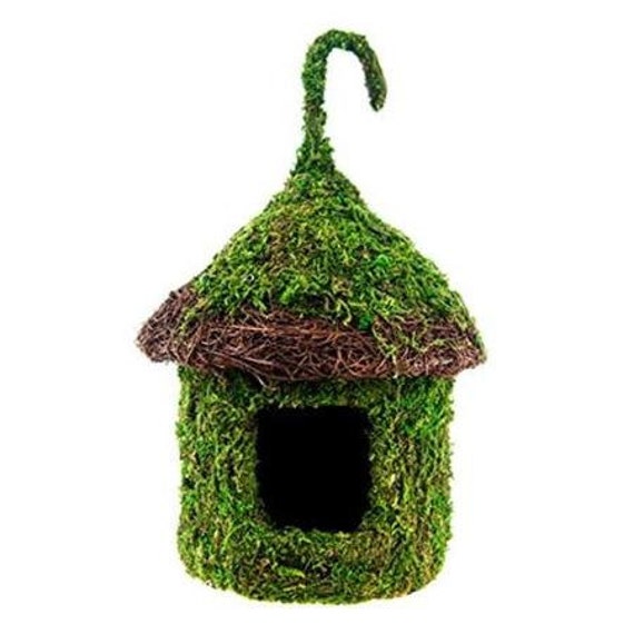 Mom Birdhouse bird house Moss covered birdhouse moss