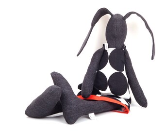 black bunny rabbit soft toy
