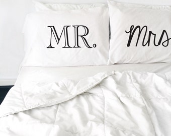 Wedding GIft Couples Pillow Cases Mr and Mrs Pillowcases Bride and Groom Wedding Gift His and Hers Pillows Couples Pillowcases