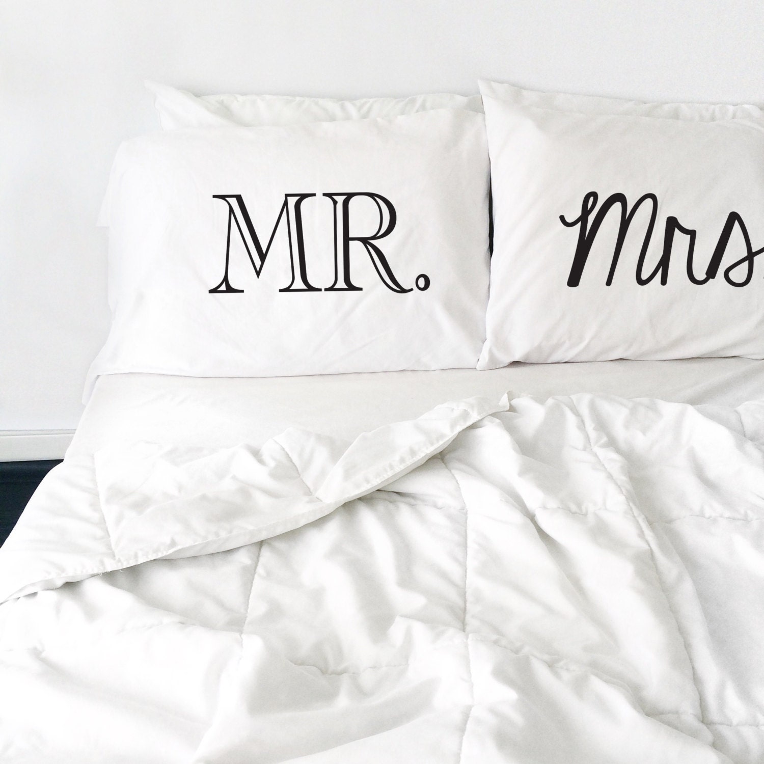Wedding GIft Couples Pillow Cases Mr and Mrs Pillowcases Bride