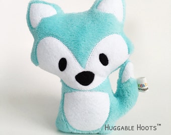 Stuffed Fox (Aqua) - Plush Fox - Fox Toy - Stuffed Animal - Kawaii Plush - Woodland Fox - Nursery Decor - Newborn Gift - Baby Shower Decor