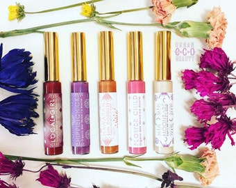 Organic Bee Venom Lip Plump Boosters / Lip Gloss Treatment, Lip Gloss Shimmer Sparkle Tints, Sweet Honey Citrus, Bee Venom Natures Botox