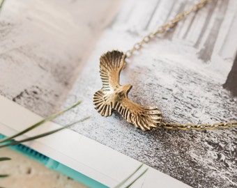 Bronze Eagle Necklace, Eagle Charm Jewellery, Eagle Jewellery, Eagle Necklace, Eagle Choker, Bird Necklace, Teenager Gift, Eagle Pendant