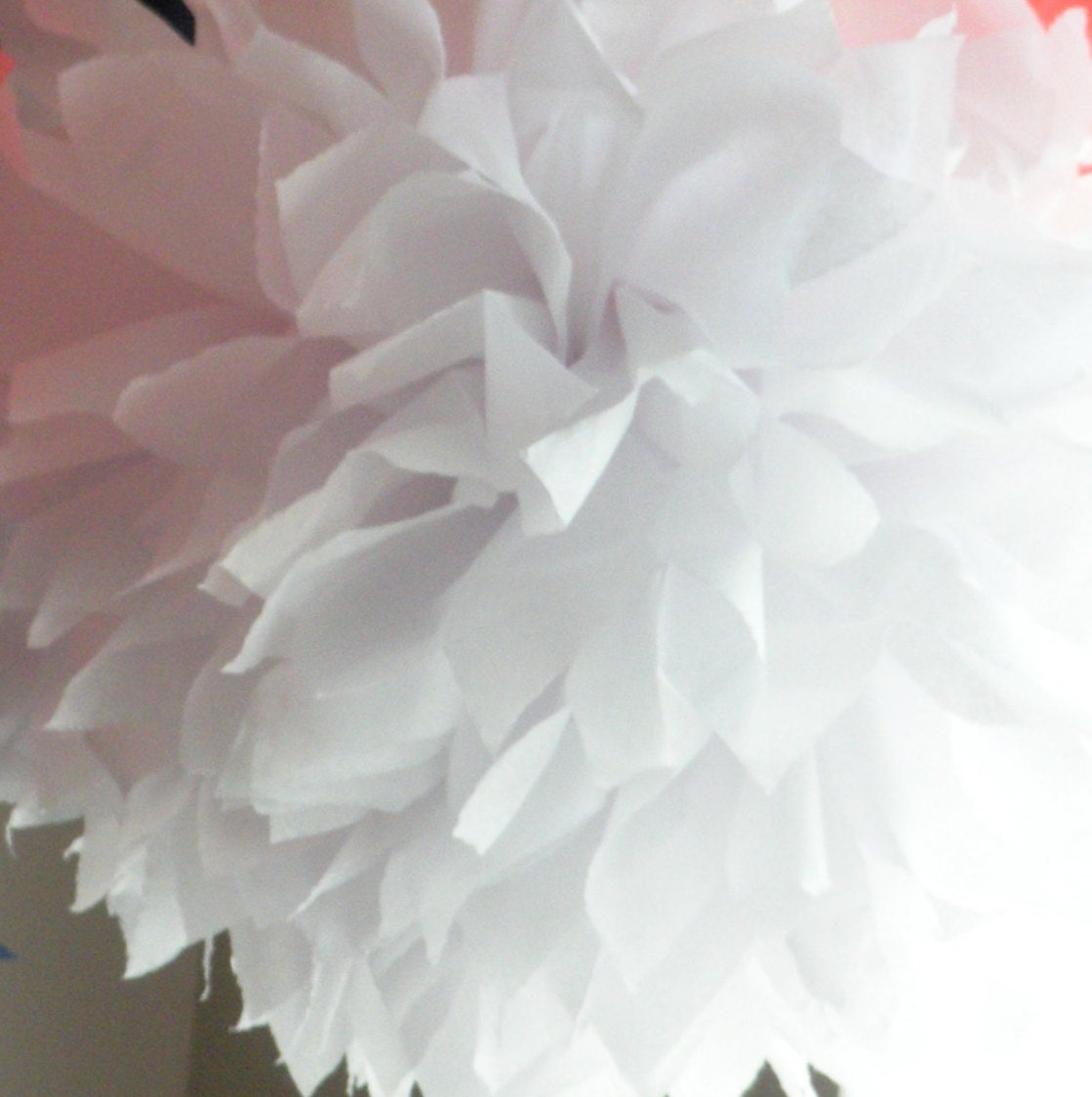 1 White Tissue Paper Pom Pom Wedding Decorations Party