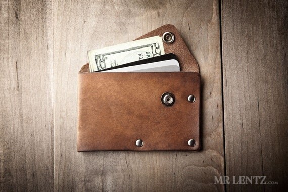leather wallet with snap