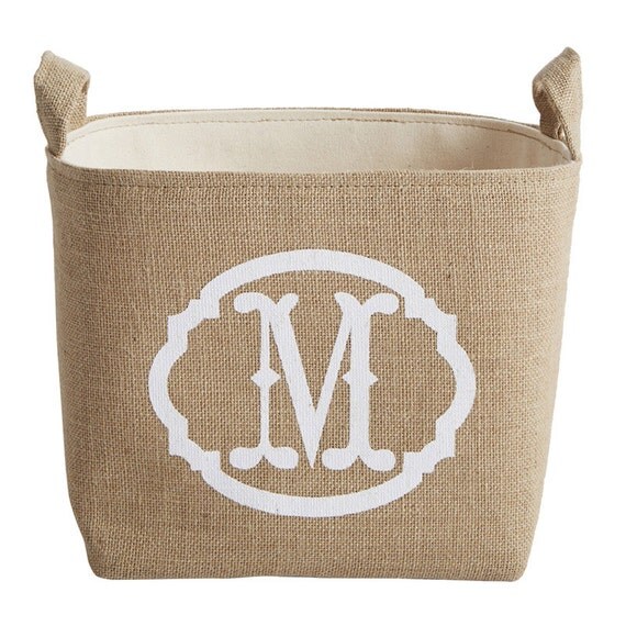 monogrammed toy basket