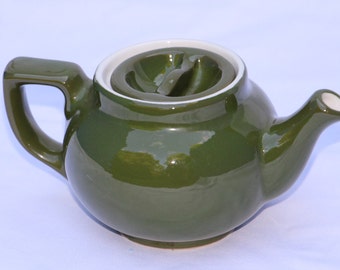 Hall China Company Forest Green, Boston Sunken Lid, Individual Teapot