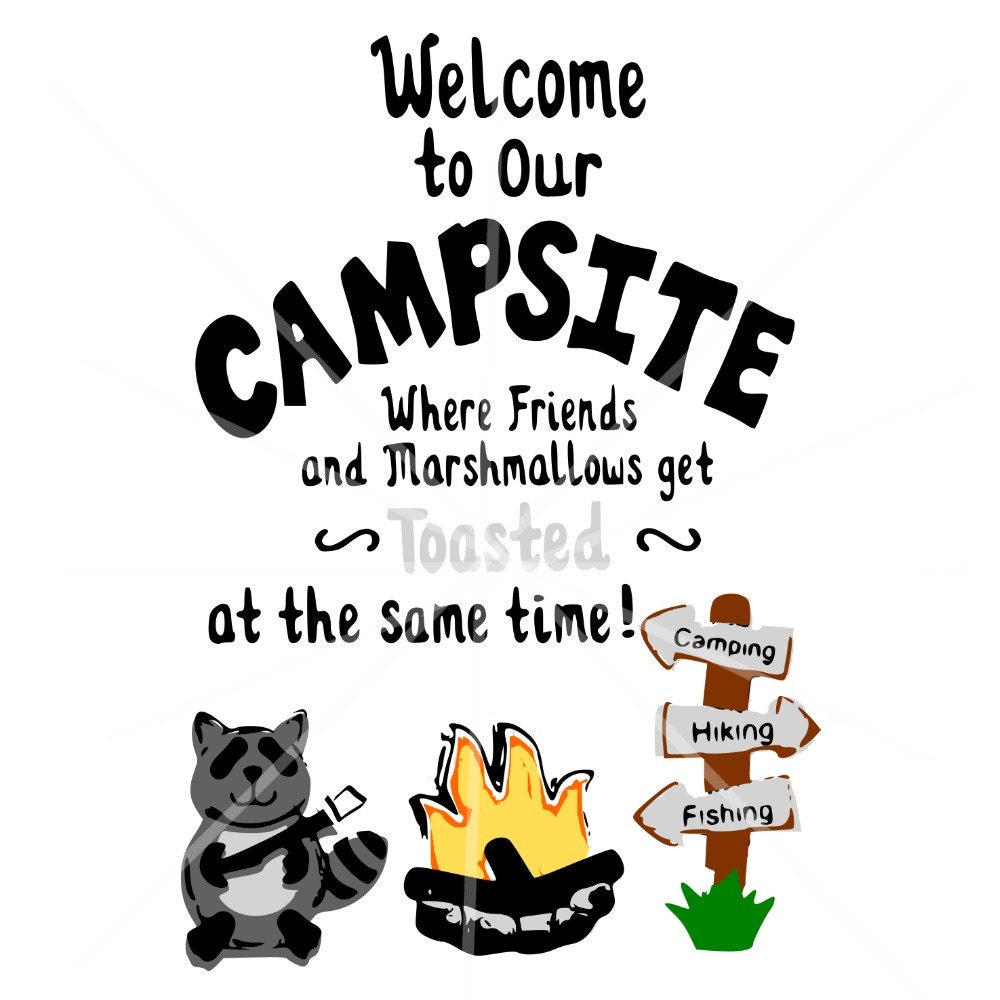 Download SVG Campfire Sign SVG Welcome to our Campsite Campsite