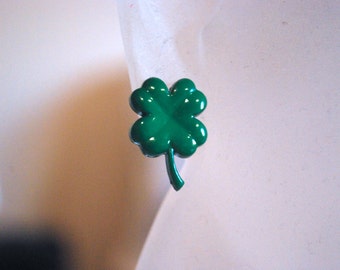 Green Clover Earrings -- St. Patrick's Day Earrings, St. Pattys Day Studs, Luck of the Irish, Green Clover, Lucky Earrings