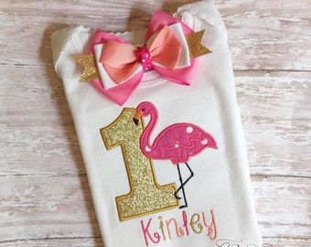 flamingo first birthday shirt