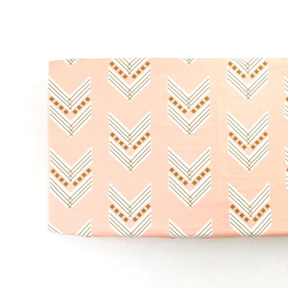Changing Pad Cover Blush Gold Chevron. Change Pad. Changing