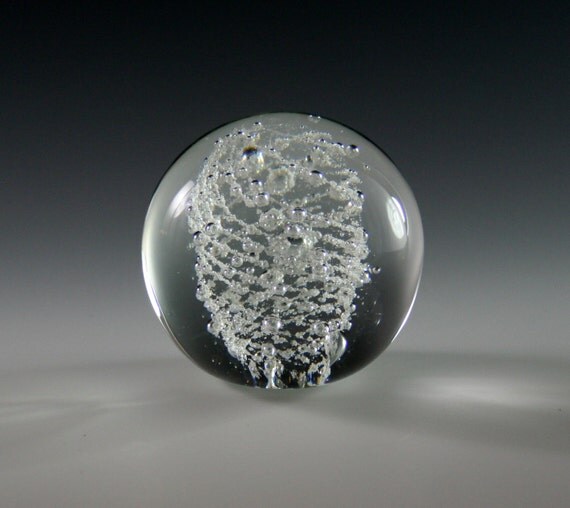 Memorial Glass Sphere Paperweight Cremation by KevinFultonGlass