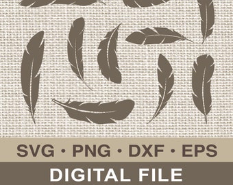 Feather SVG Clipart Feather Silhouette DIY Cutting file png dxf Cricut Design Space eps Instant Download