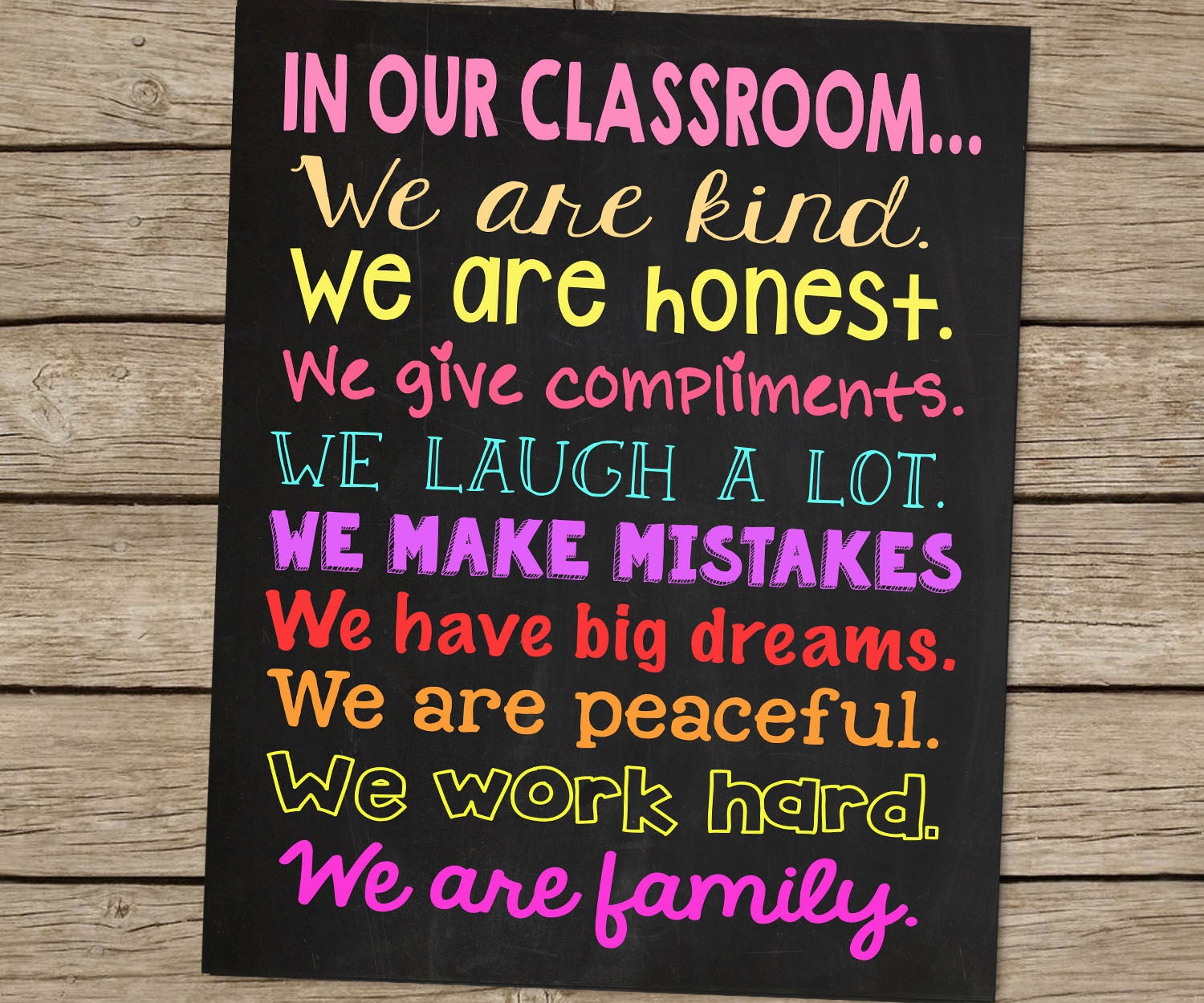 CLASSROOM SIGN Cute Teacher Gift Chalkboard Printable File