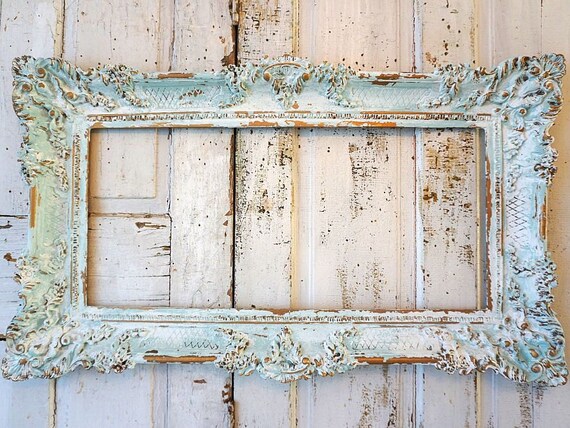 Soft blue picture frame wall hanging shabby French chic