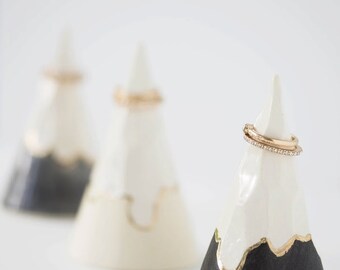 Snow Mountain 22k Gold Ring Cone Ring Holder Jewelry Display Organizer MADE TO ORDER