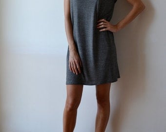Grey melange t shirt dress / grey t shirt dress / grey tunic dress / jersey tunic dress
